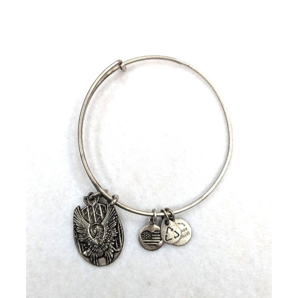 ALEX AND ANI Guardian of Love Surround Me Pewter-tone Angel Charm Bracelet
